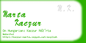 marta kaczur business card